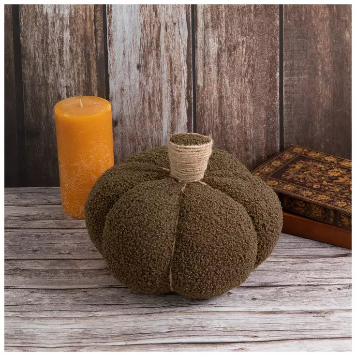 SHERPA PUMPKIN W/ JUTE STEM