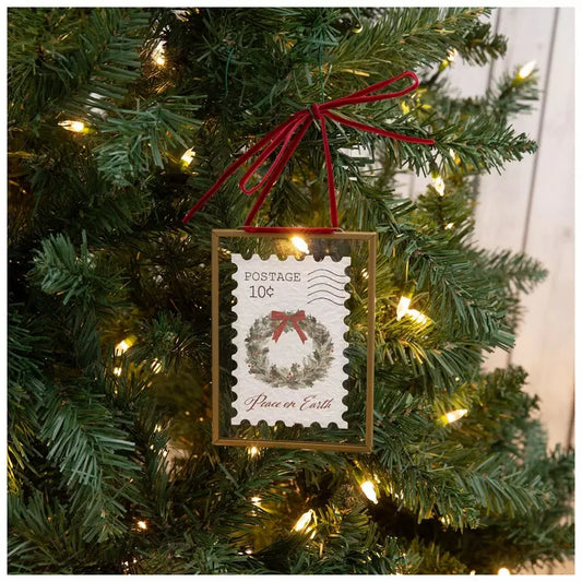 WREATH STAMP FRAMED ORNAMENT