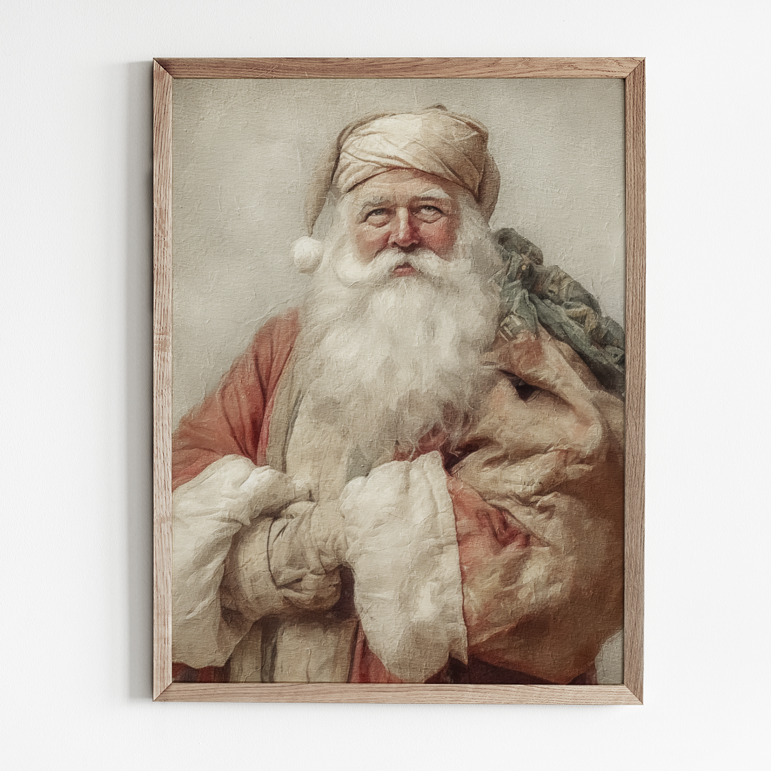 VINTAGE SANTA ART PRINT