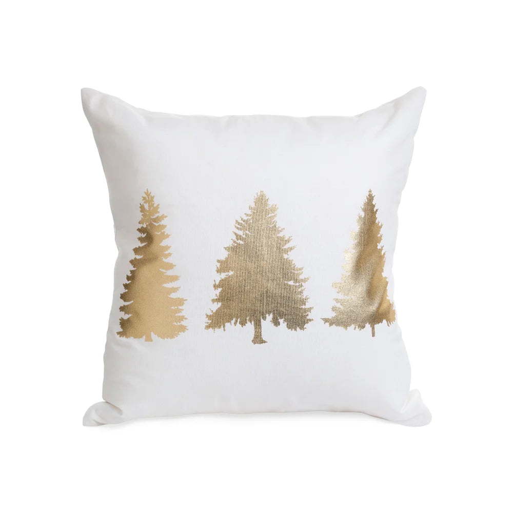 GOLD AND WHITE TREE'S PILLOW