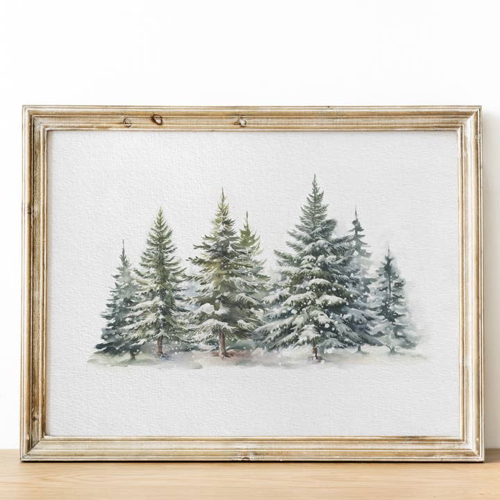 EVERGREEN FOREST ART PRINT 8X10