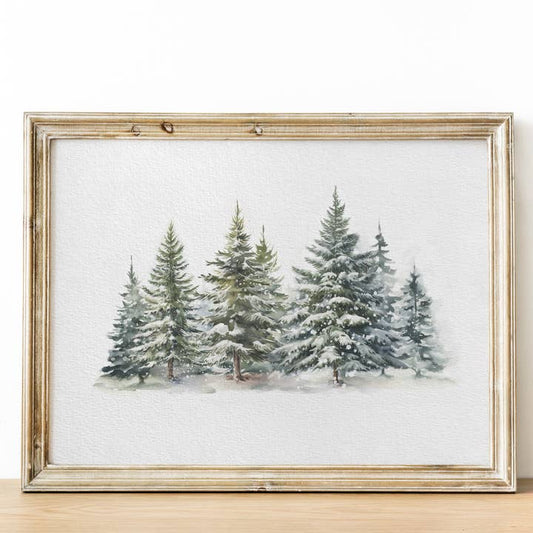 EVERGREEN FOREST ART PRINT 8X10