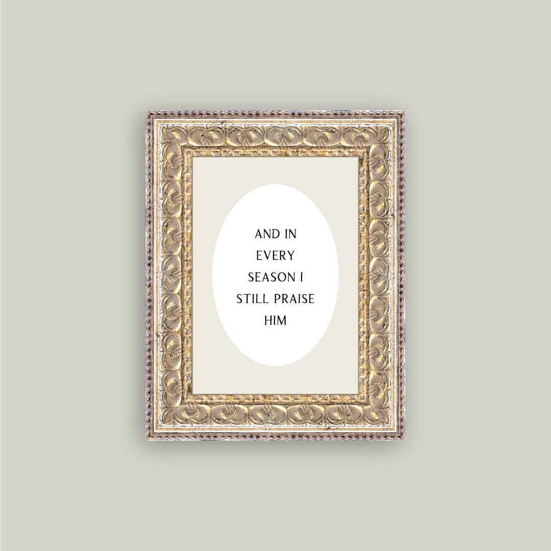 PRAISE HIM FRAMED ANTIQUE ART