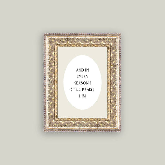 PRAISE HIM FRAMED ANTIQUE ART