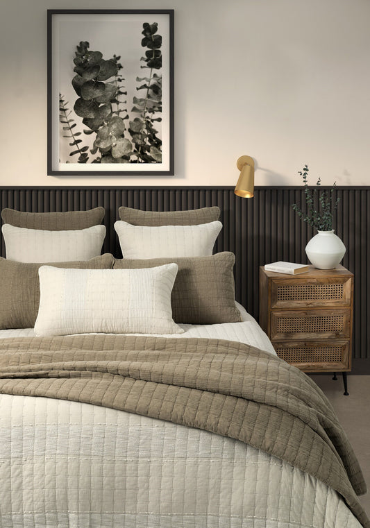 SOLID MOSS TAUPE KING COVERLET