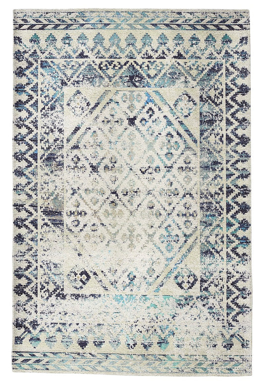 SPARX MEDALLION BLUE WASHABLE RUG PPL-C1484