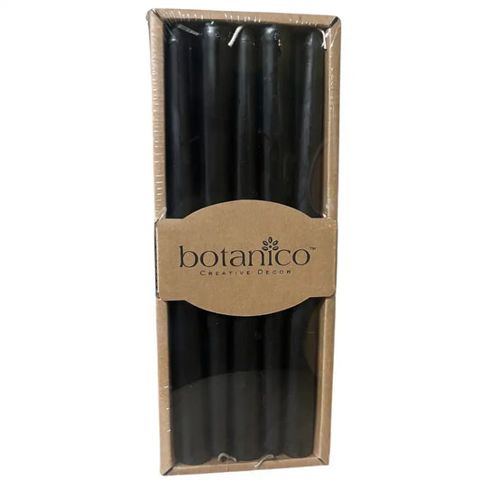 BLACK TAPER CANDLES 10"
