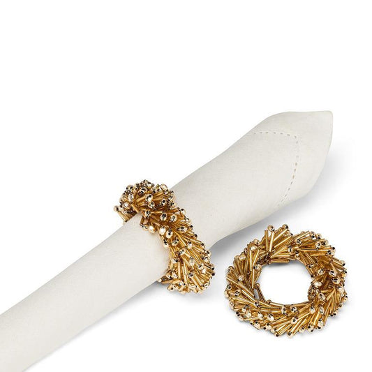 GOLD BEADED WREATH NAPKIN RING