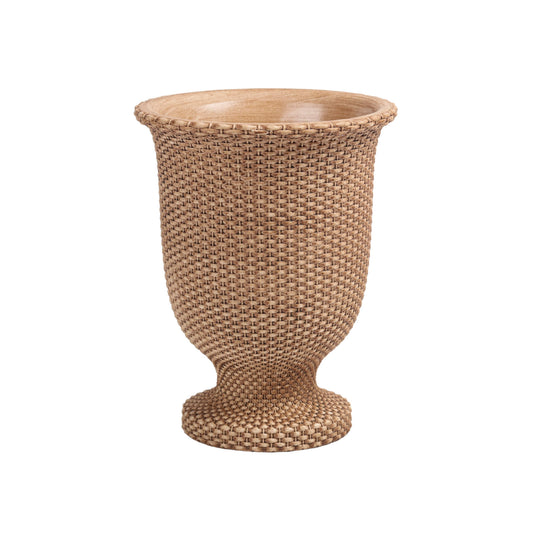 BASKETWEAVE CEMENT URN