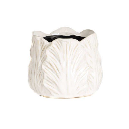 CREAM CABBAGE LEAF POT SMALL