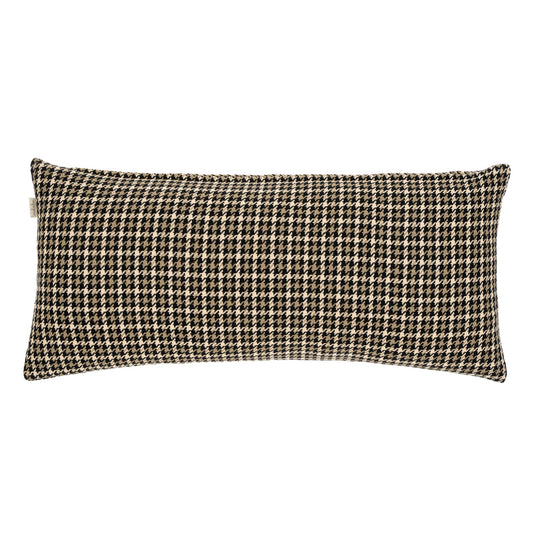 HOUNDSTOOTH LUMBAR PILLOW - BROWN