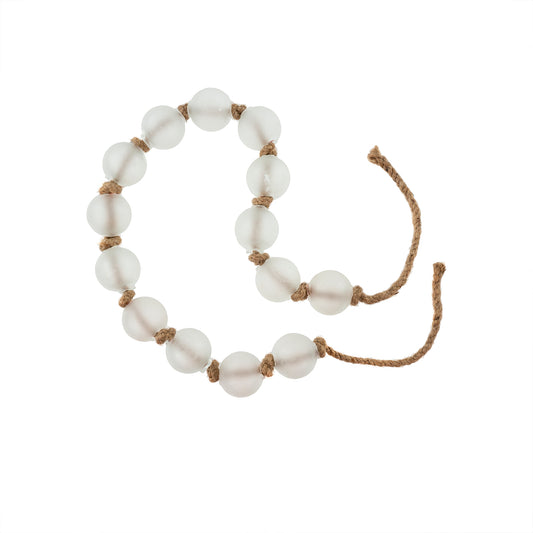 FROSTED WHITE GLASS BEADS