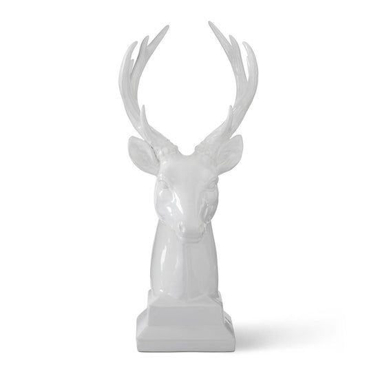 WHITE CERAMIC DEER BUST