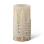 TAN & WHITE PINETREE LED WATER CANDLE