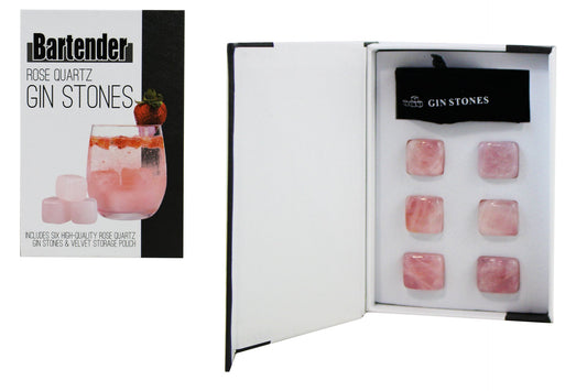 6 PC ROSE QUARTZ GIN STONES
