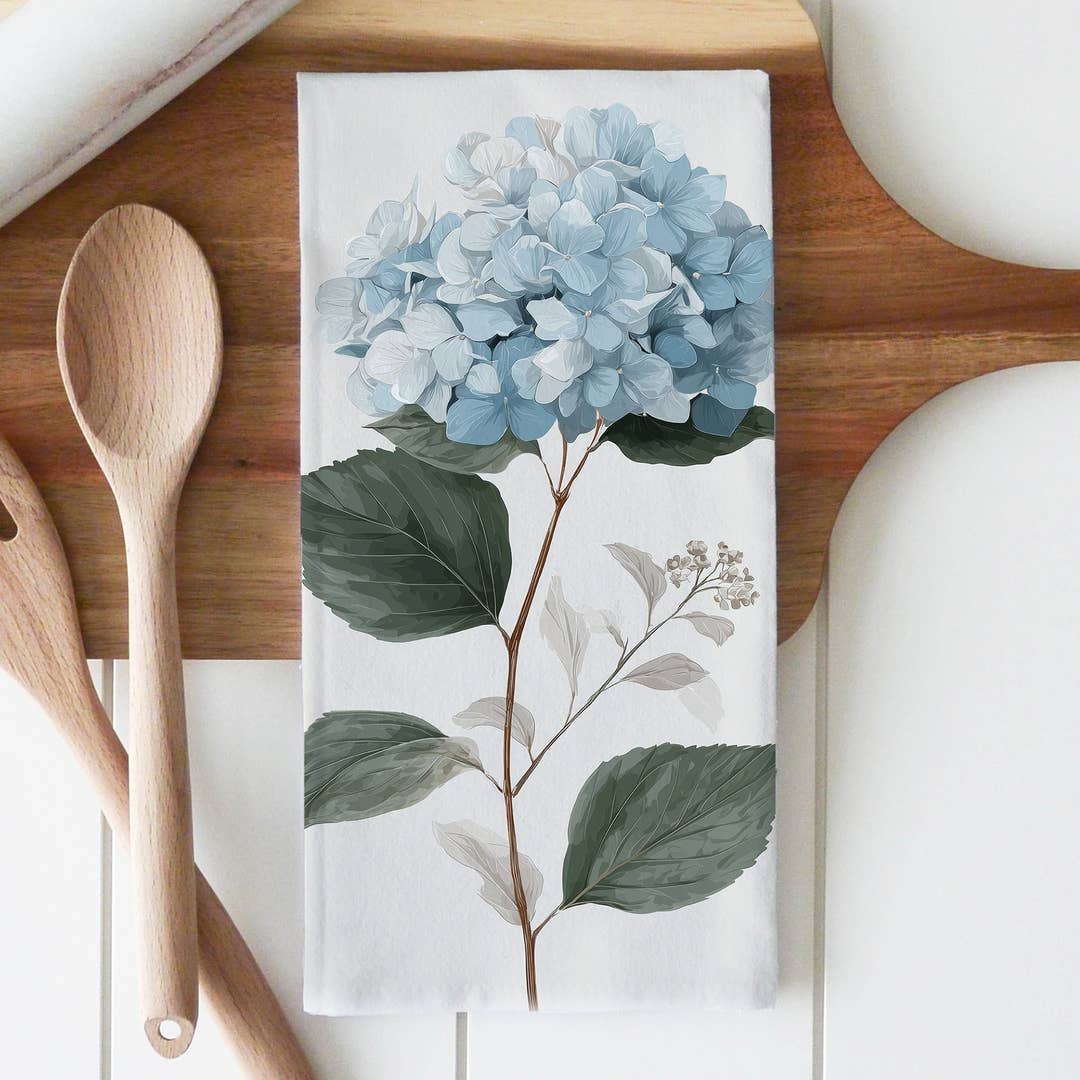 BLUE HYDRANGEA TEA TOWEL