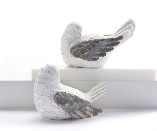 WHITE CARVED DOVE