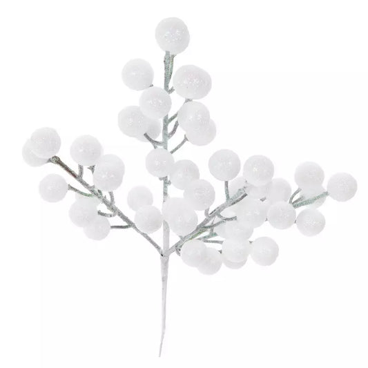 WHITE GLITTER BERRY PICK