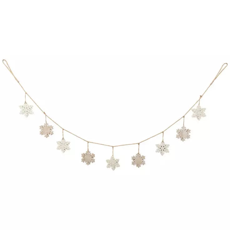 WOOD SNOWFLAKE GARLAND