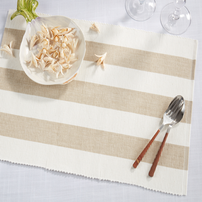 RIBBED PLACEMAT TAUPE 14X20"