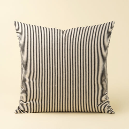 BLACK TICKING STRIPE PILLOW