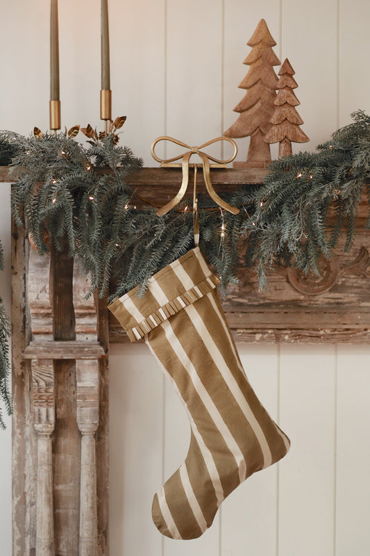 BLOCK PRINT STRIPE STOCKING