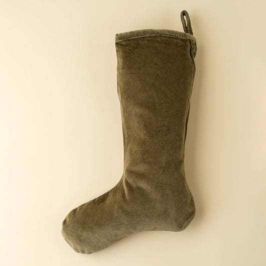 VERA VELVET STOCKING - OLIVE