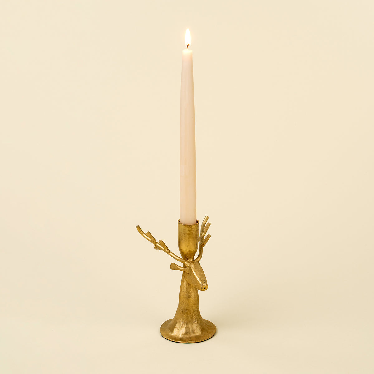 REINDEER FORGED CANDLESTICK