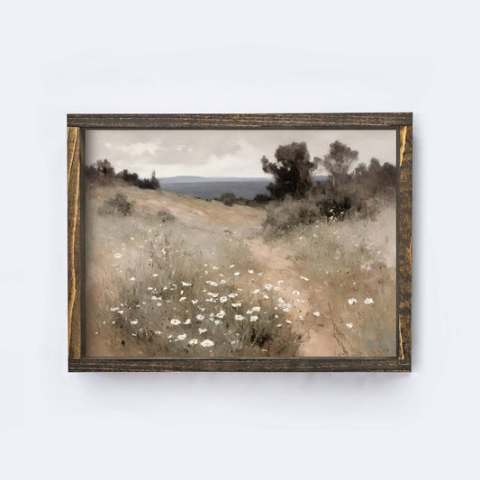 VINTAGE LANDSCAPE WOOD FRAMED PRINT