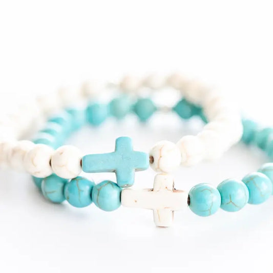 BEADED CROSS BRACELET