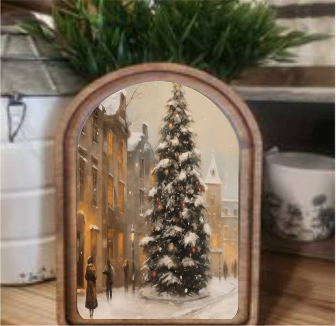 CHRISTMAS ON MAIN ST FRAMED ART