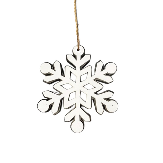 WOOD SNOWFLAKE ORNAMENT