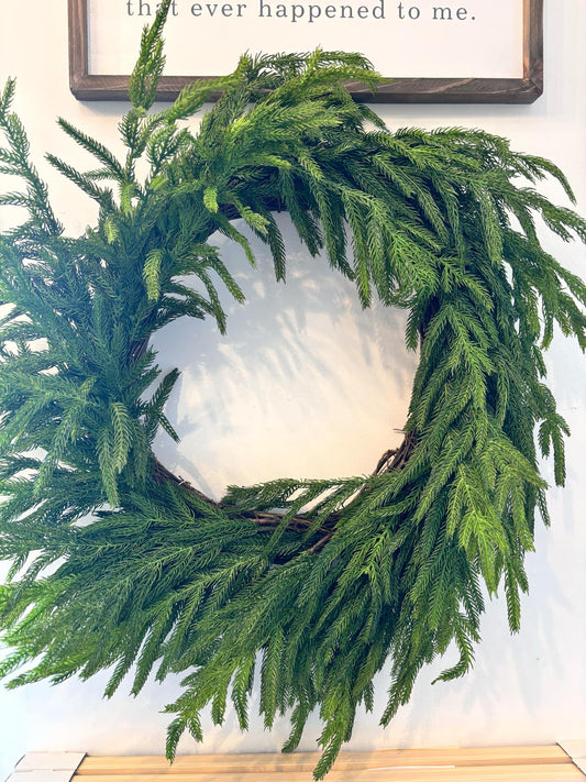 REAL TOUCH NORFOLK WREATH 24"