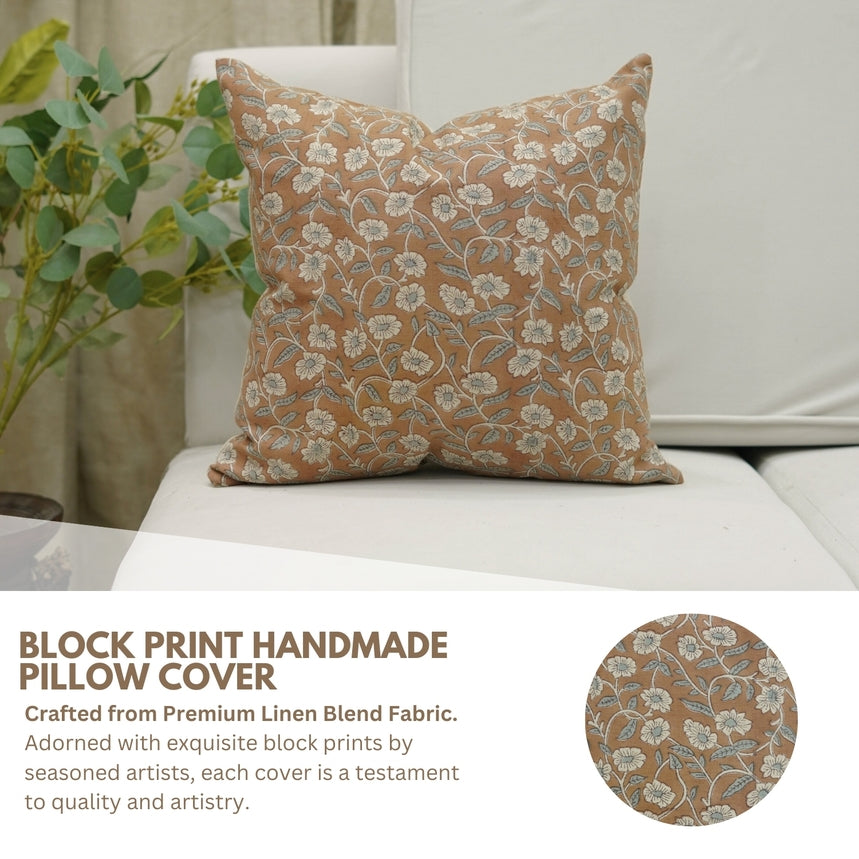 HARIWAD BLOCK PRINT LINEN PILLOW