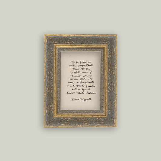 TO BE KIND FRAMED ANTIQUE ART