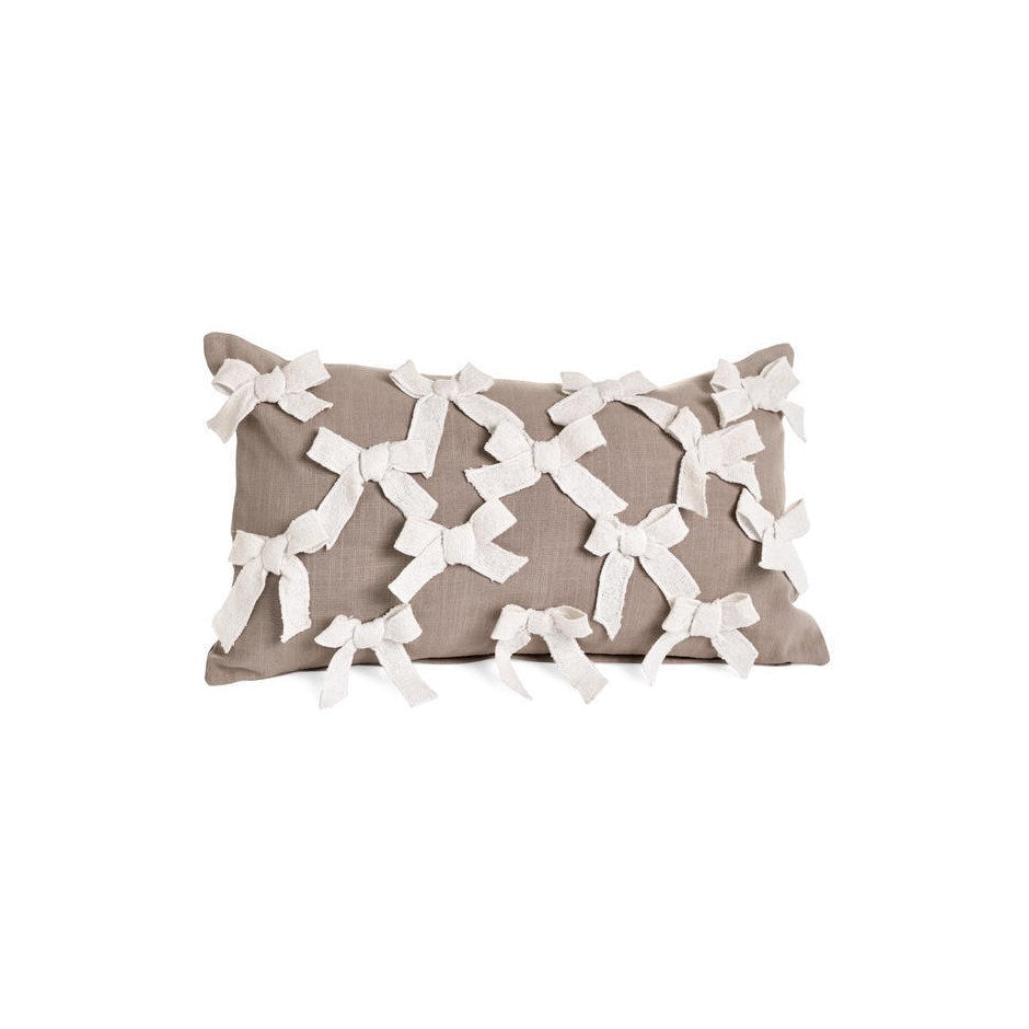COTTON BOW LUMBAR PILLOW