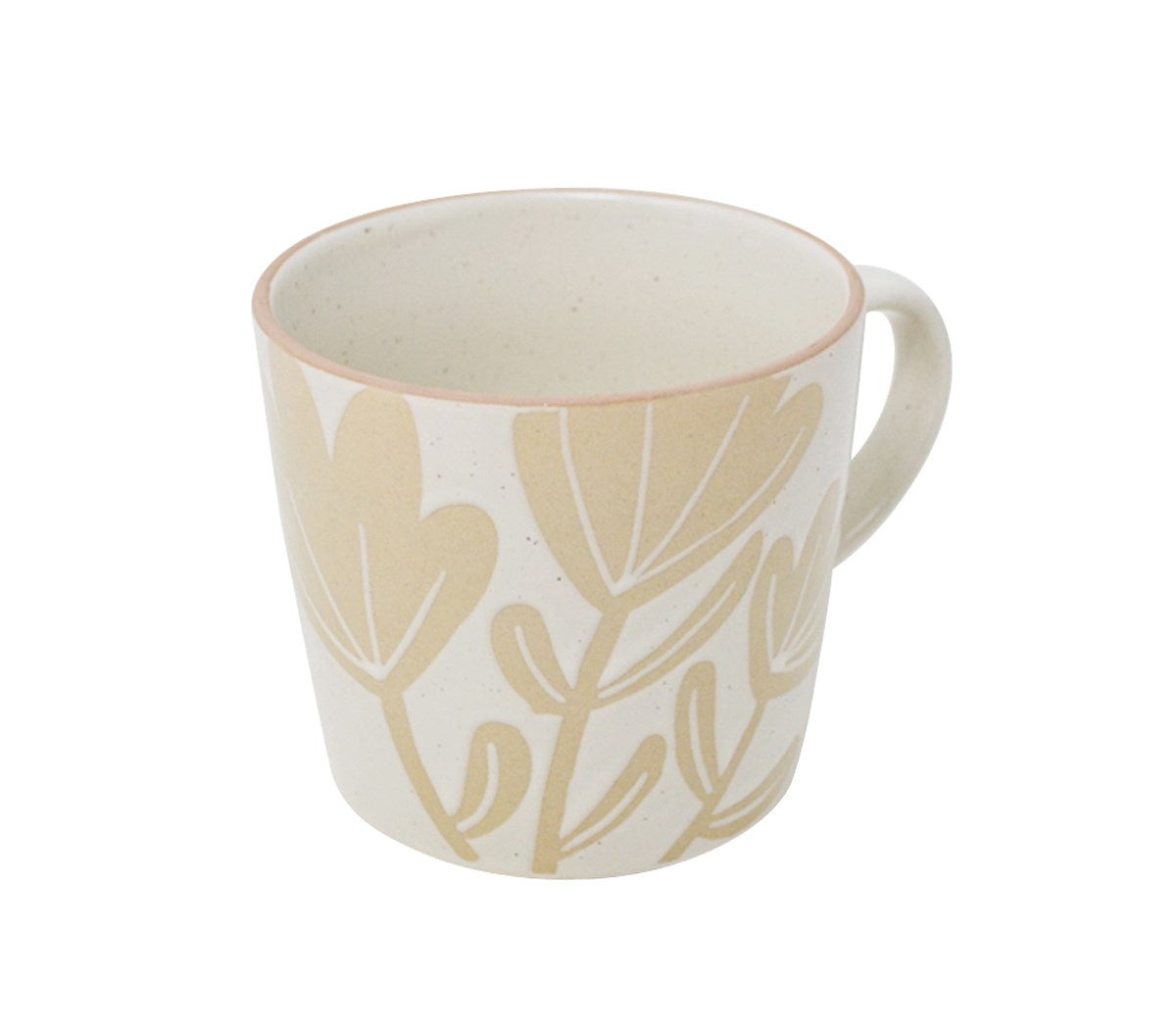 CREAM TULIP STONEWARE MUG