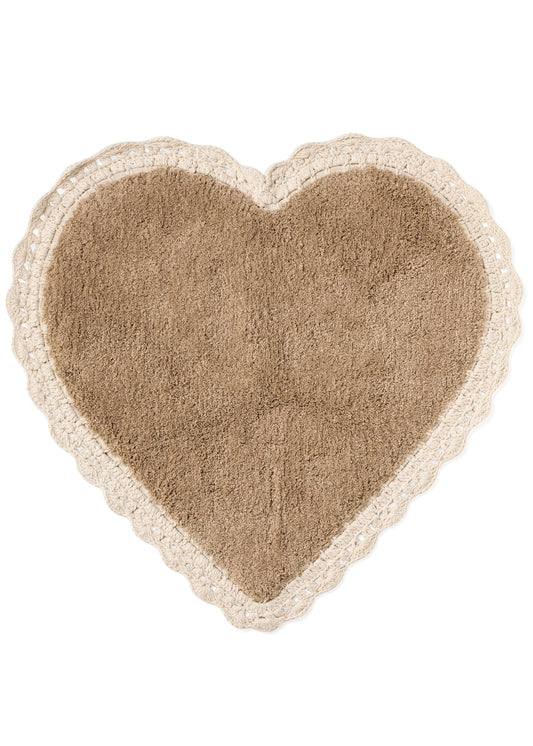 TUFTED HEART & LACE BATHMAT