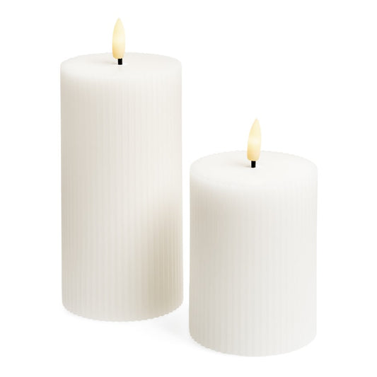 RIBBED LED PILLAR CANDLE