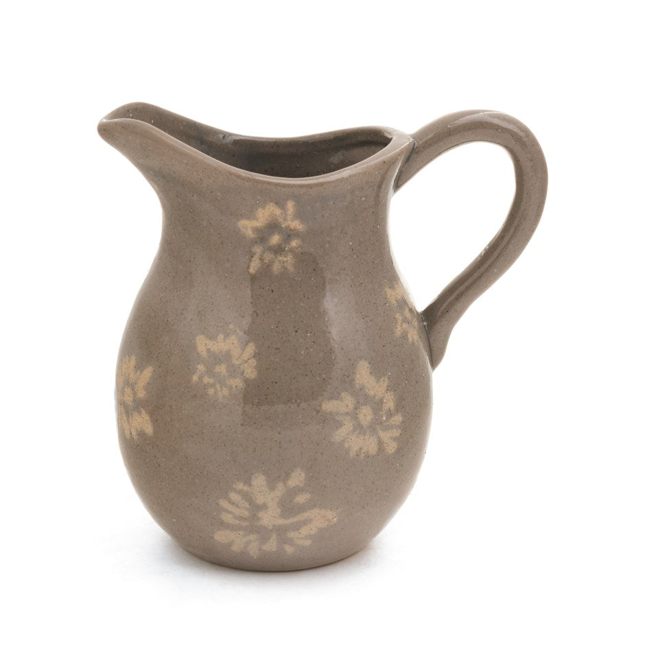 TAUPE FLOWER PITCHER