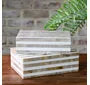BEIGE STRIPE RESIN BOXES