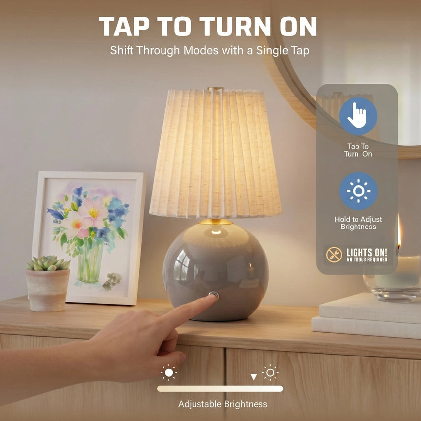 RECHARGABLE CERAMIC TABLE LAMP