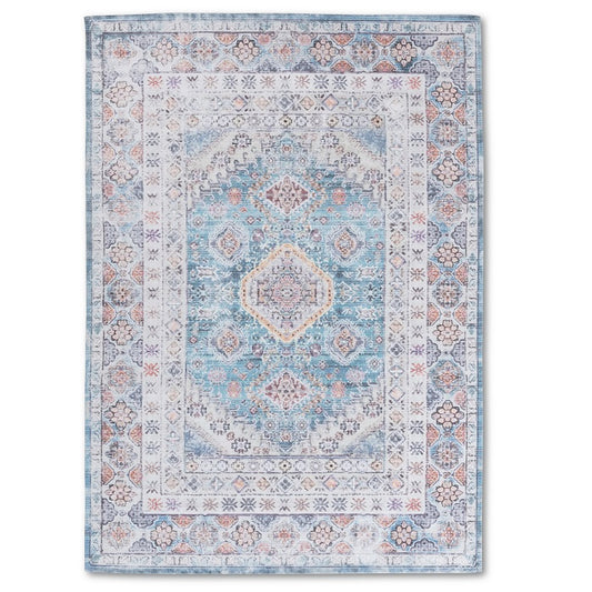 SPARX DISTRESSED BLUE WASHABLE RUG PPL-21BLUE