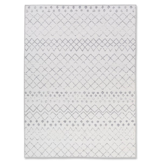 AURA WASHABLE RUG GREY/WHITE AUR-0166