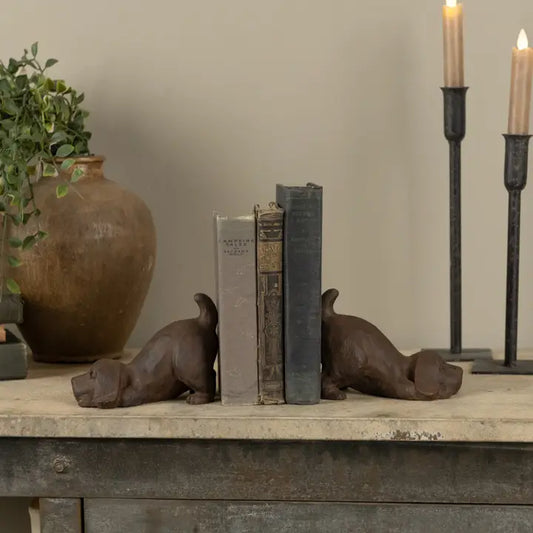 PAIR OF PUPPIES BOOK ENDS