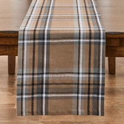 CHESTNUT PLAID TABLE RUNNER 15"x72"