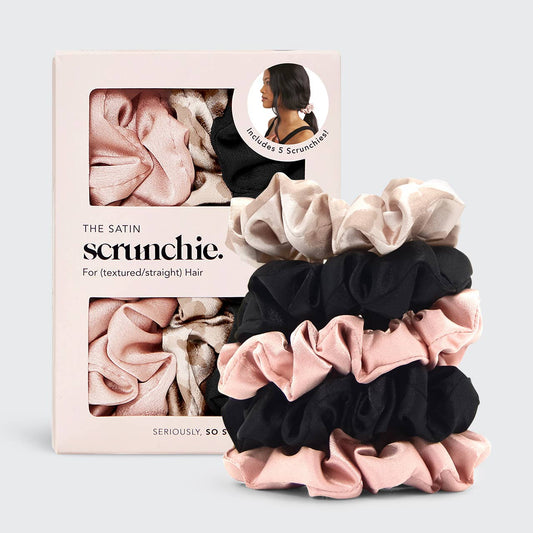 SATIN SLEEP SCRUNCHIES S/5