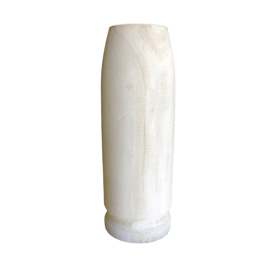 WHITE WASHED WOOD VASE