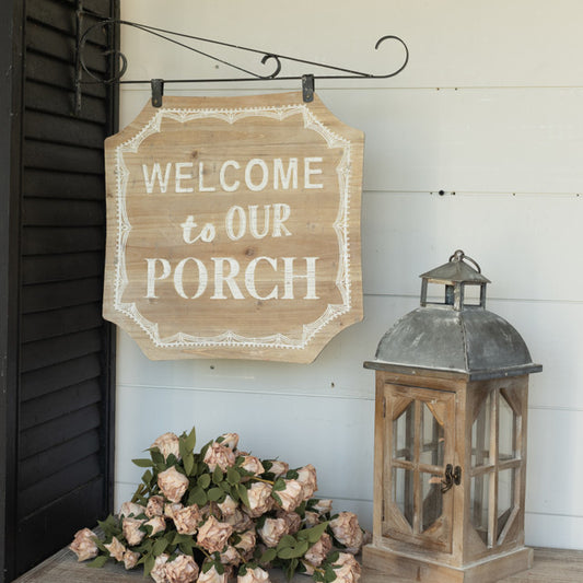 WOOD WELCOME TO OUR PORCH SIGN