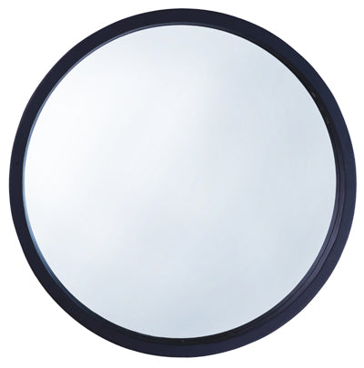 ROUND BLACK WOOD MIRROR